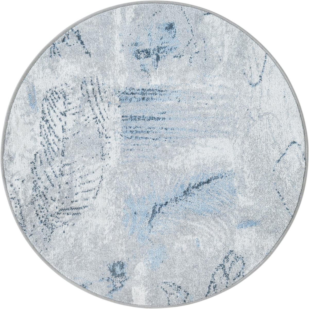 Aegean Elegance Washables Collection Area Rug -  Paros Round Ivory Gray  lifestyle 17