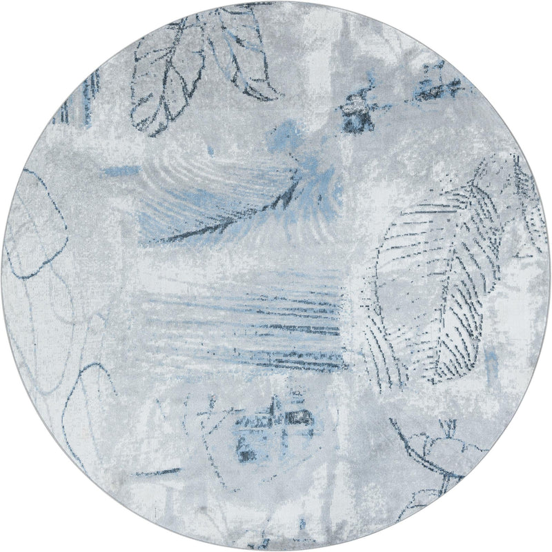 Aegean Elegance Washables Collection Area Rug -  Paros Round Ivory Gray  lifestyle 48