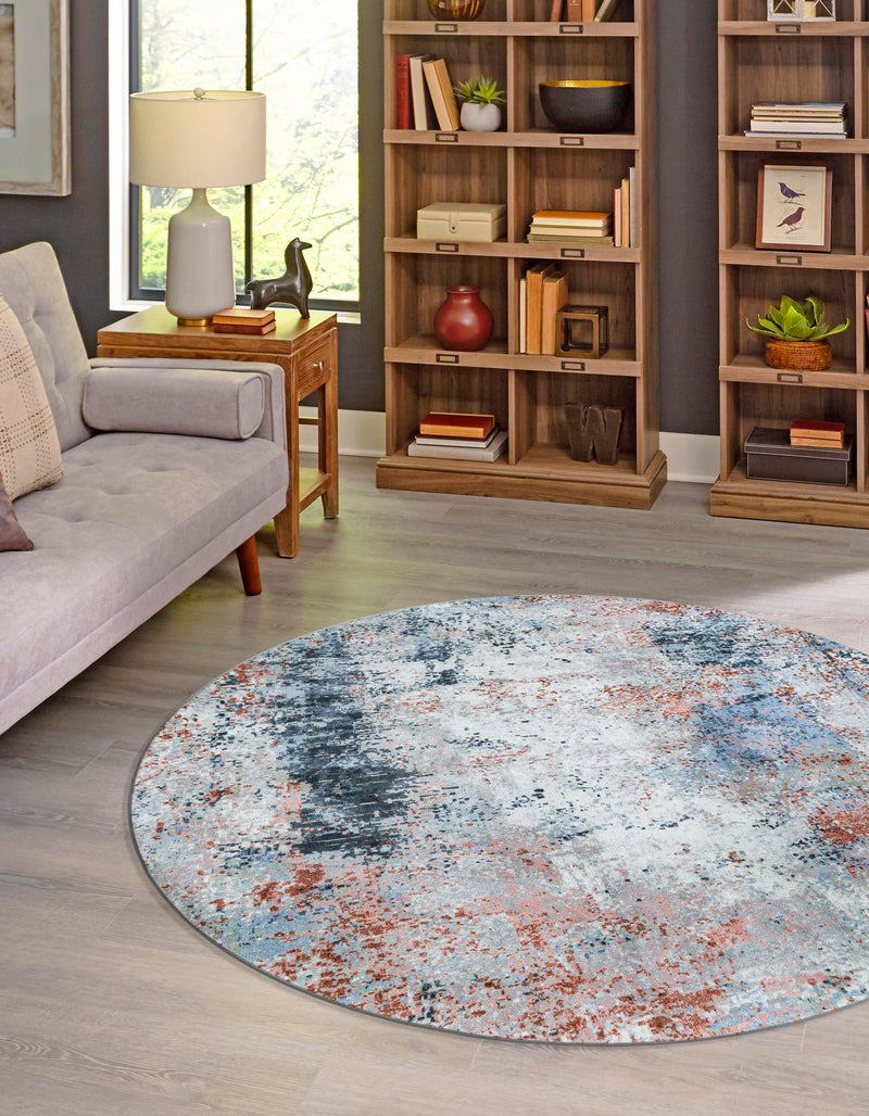 Aegean Elegance Washables Collection Area Rug -  Ithaca Round Multi  lifestyle 20
