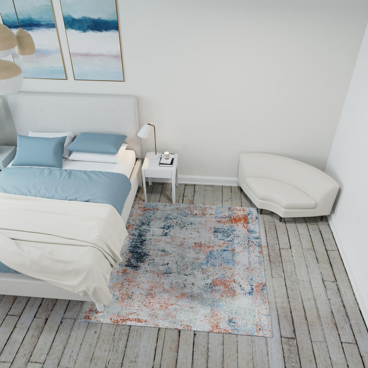 Aegean Elegance Washables Collection Area Rug -  Ithaca Square Multi  lifestyle 59