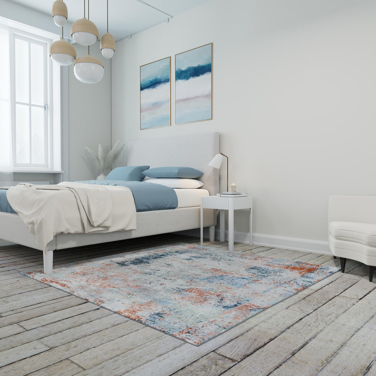 Aegean Elegance Washables Collection Area Rug -  Ithaca Square Multi  lifestyle 62