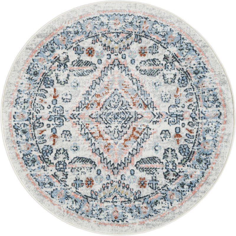Aegean Elegance Washables Collection Area Rug -  Patmos Round Ivory  lifestyle 17