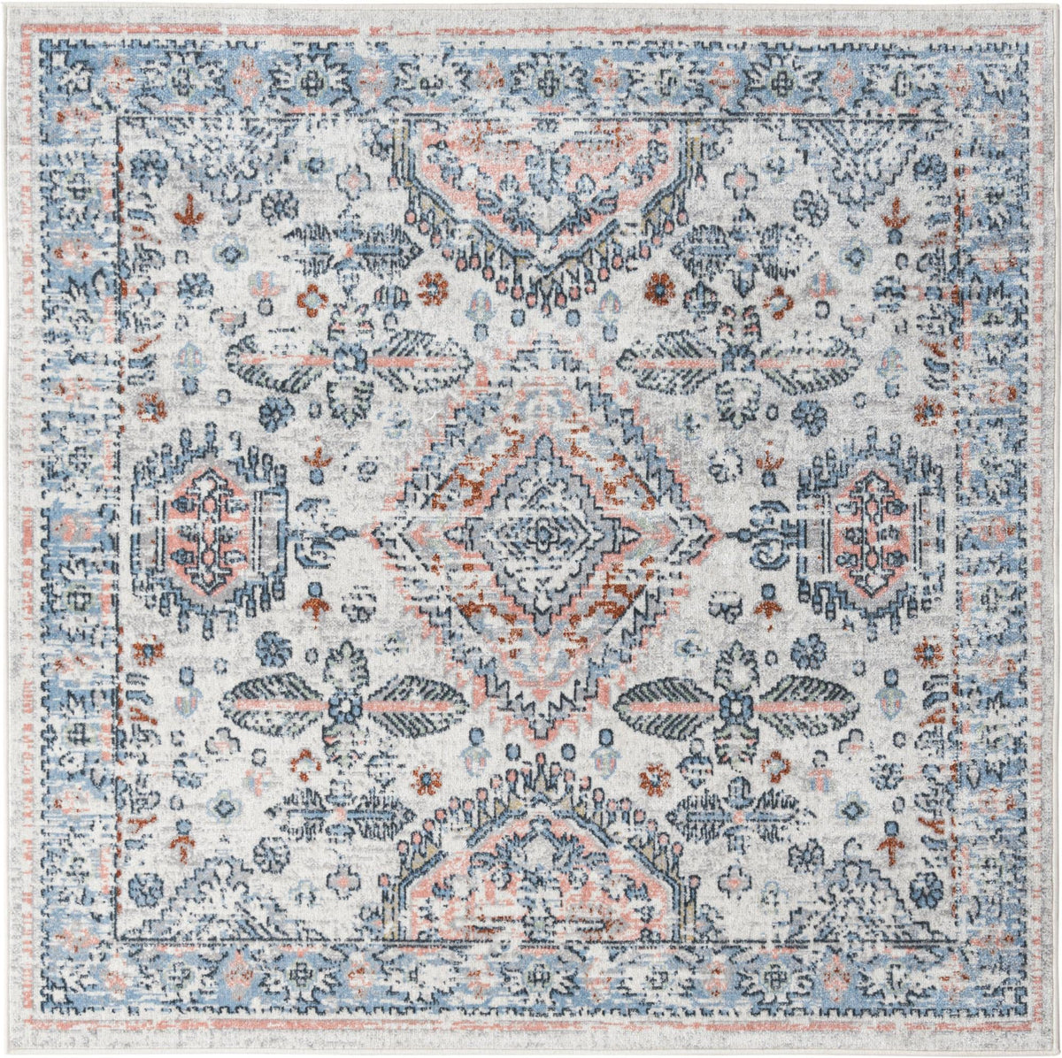 Aegean Elegance Washables Collection Area Rug -  Patmos Square Ivory  lifestyle 18