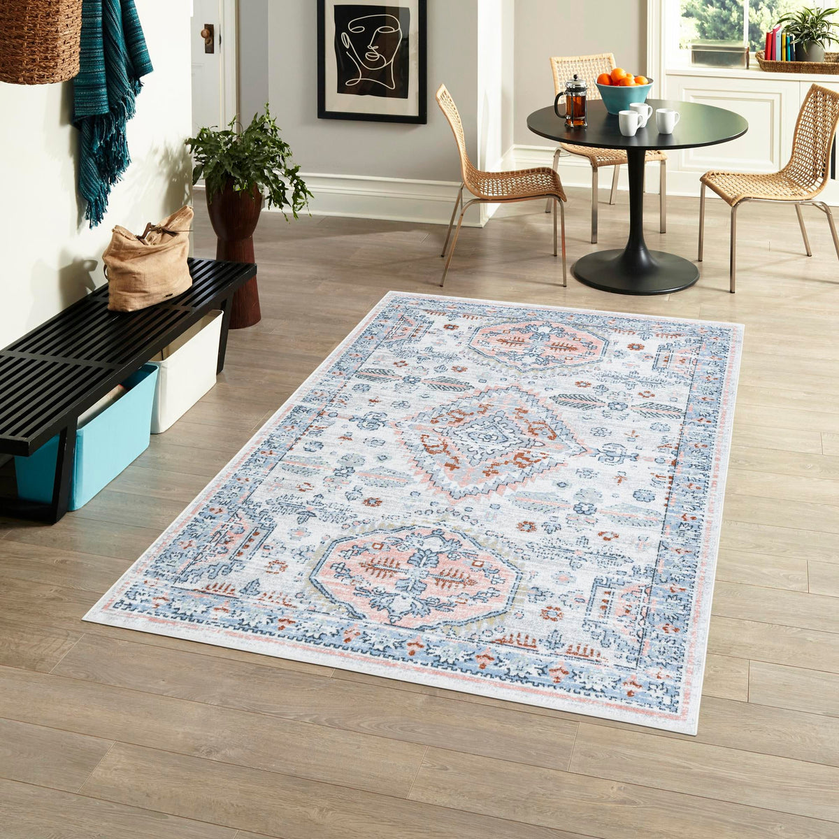 Aegean Elegance Washables Collection Area Rug -  Patmos Rectangle Ivory  lifestyle 14