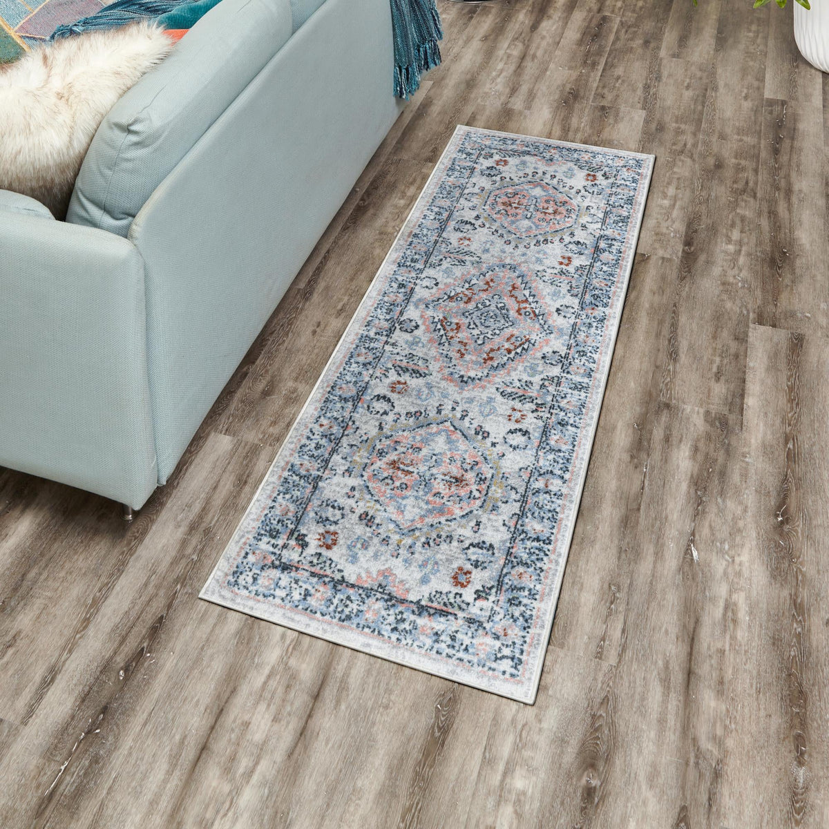 Aegean Elegance Washables Collection Area Rug -  Patmos Runner Ivory  lifestyle 57