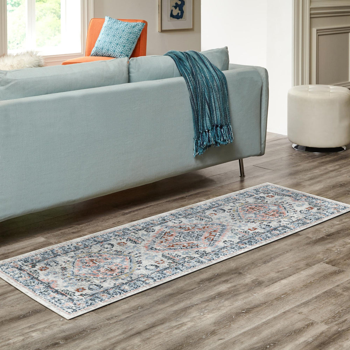 Aegean Elegance Washables Collection Area Rug -  Patmos Runner Ivory  lifestyle 60