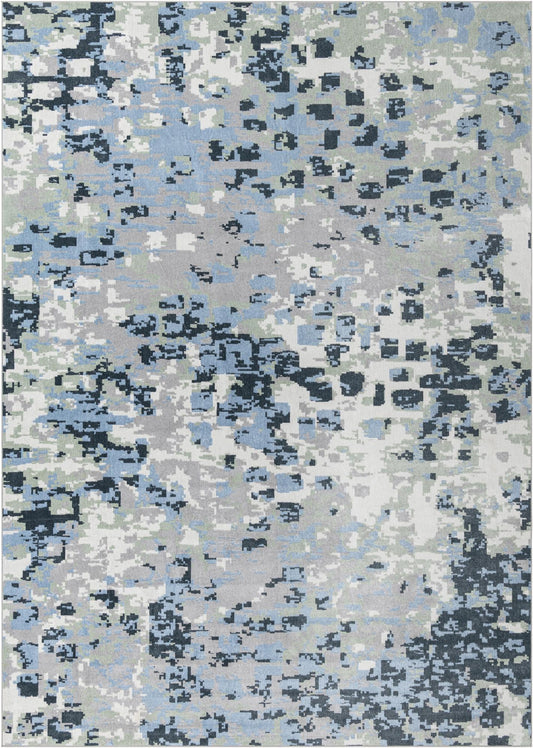 Aegean Elegance Washables Collection Area Rug -  Andros Rectangle Gray Navy Green Main
