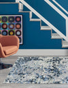 Aegean Elegance Washables Collection Area Rug -  Andros Rectangle Gray Navy Green  lifestyle 3
