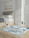 Aegean Elegance Washables Collection Area Rug -  Andros Square Gray Navy Green  lifestyle 24