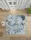 Aegean Elegance Washables Collection Area Rug -  Andros Square Gray Navy Green  lifestyle 64