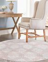 Aegean Elegance Washables Collection Area Rug -  Tinos Round Rose Pink  lifestyle 61