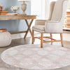 Aegean Elegance Washables Collection Area Rug -  Tinos Round Rose Pink  lifestyle 135