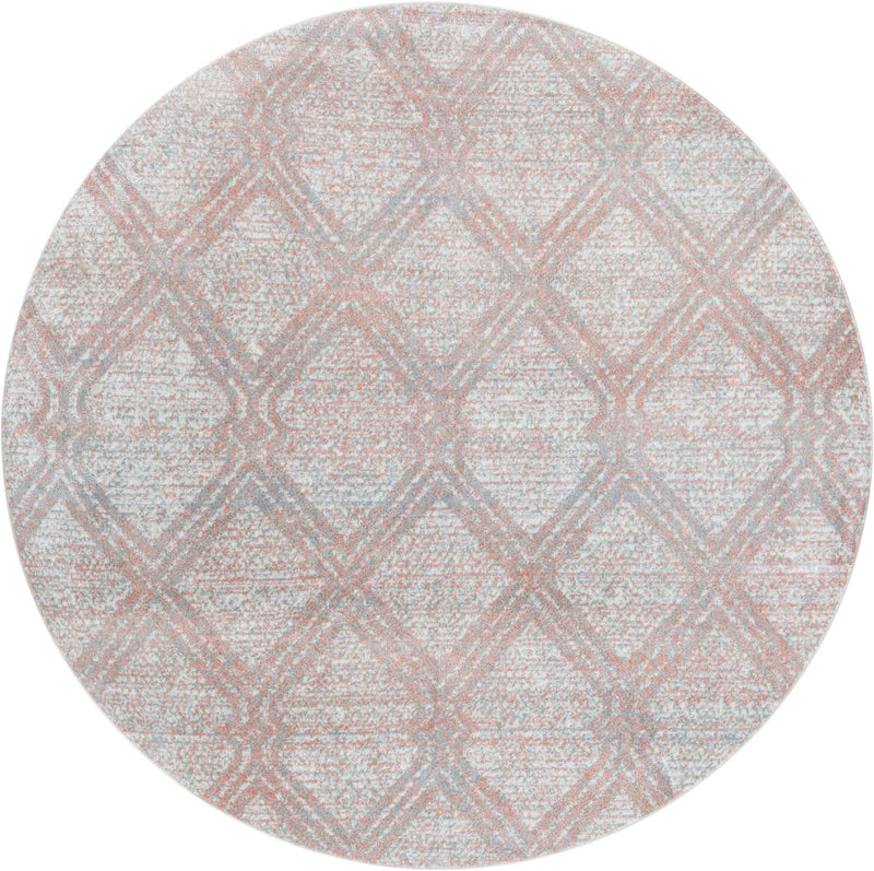 Aegean Elegance Washables Collection Area Rug -  Tinos Round Rose Pink  lifestyle 49