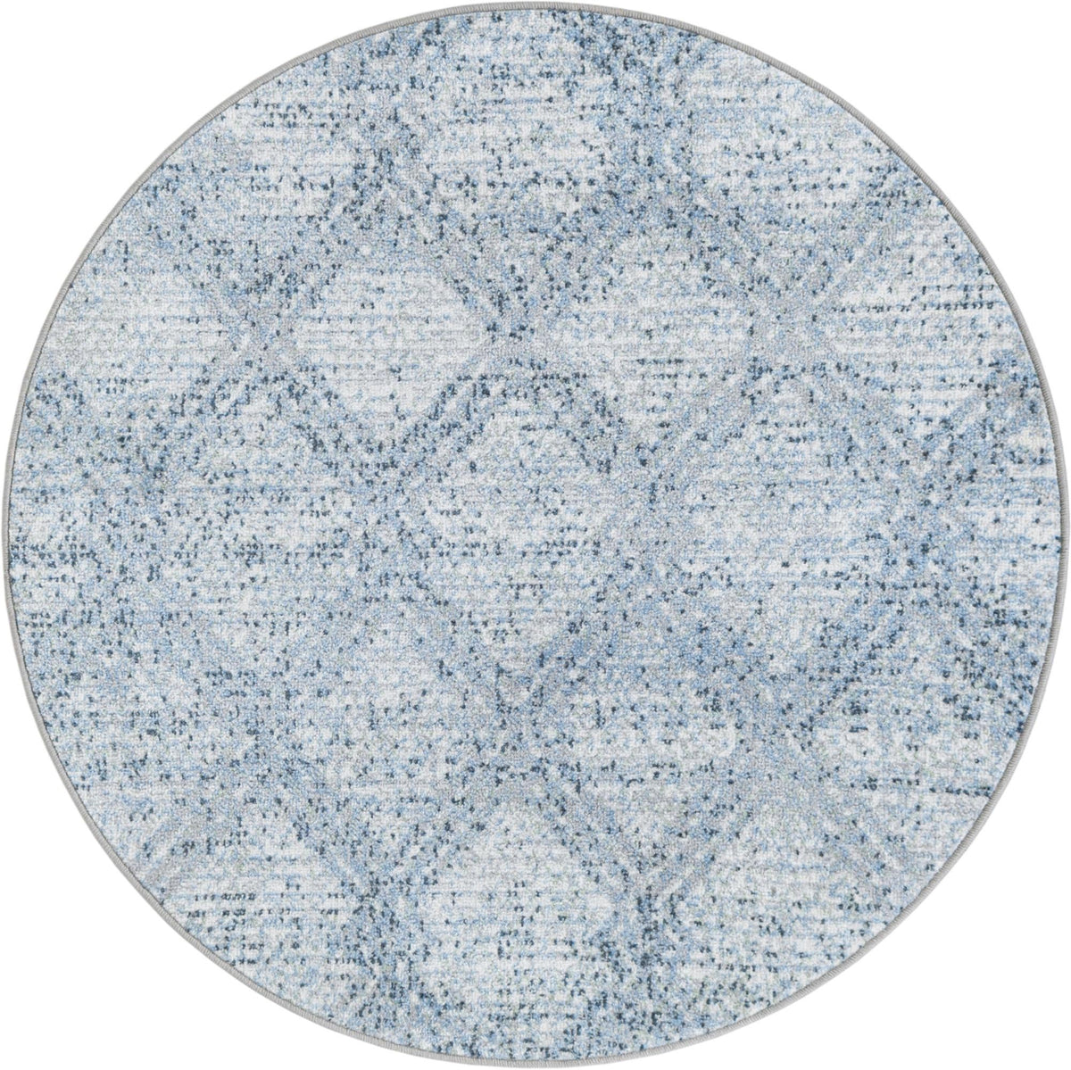 Aegean Elegance Washables Collection Area Rug -  Tinos Round Blue  lifestyle 120