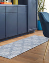 Aegean Elegance Washables Collection Area Rug -  Tinos Runner Blue  lifestyle 60