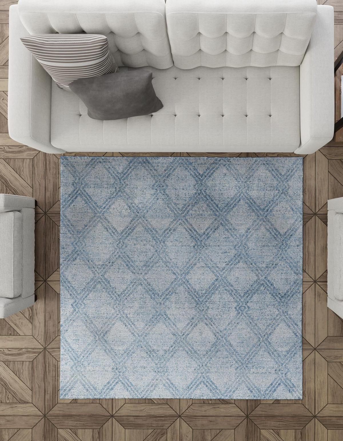 Aegean Elegance Washables Collection Area Rug -  Tinos Square Blue  lifestyle 81