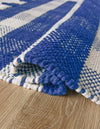 Sustainable Grid Indoor-Outdoor Oasis Collection Area Rug - Savannah Rectangle Navy Blue  lifestyle 9