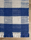 Sustainable Grid Indoor-Outdoor Oasis Collection Area Rug - Savannah Rectangle Navy Blue  lifestyle 11