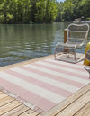 Sustainable Grid Indoor-Outdoor Oasis Collection Area Rug - Savannah Rectangle Pink  lifestyle 23