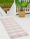 Sustainable Grid Indoor-Outdoor Oasis Collection Area Rug - Savannah Runner Pink  lifestyle 86