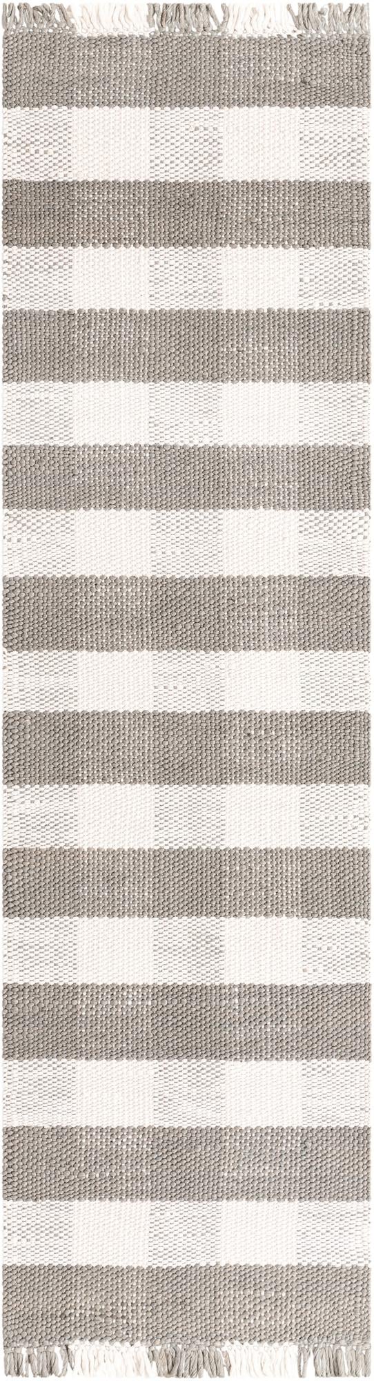 Sustainable Grid Indoor-Outdoor Oasis Collection Area Rug - Savannah Runner Gray  lifestyle 163