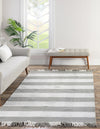 Sustainable Grid Indoor-Outdoor Oasis Collection Area Rug - Savannah Rectangle Gray  lifestyle 9