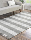 Sustainable Grid Indoor-Outdoor Oasis Collection Area Rug - Savannah Rectangle Gray  lifestyle 15