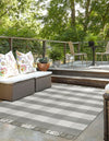 Sustainable Grid Indoor-Outdoor Oasis Collection Area Rug - Savannah Rectangle Gray  lifestyle 18