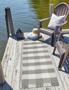 Sustainable Grid Indoor-Outdoor Oasis Collection Area Rug - Savannah Runner Gray  lifestyle 132