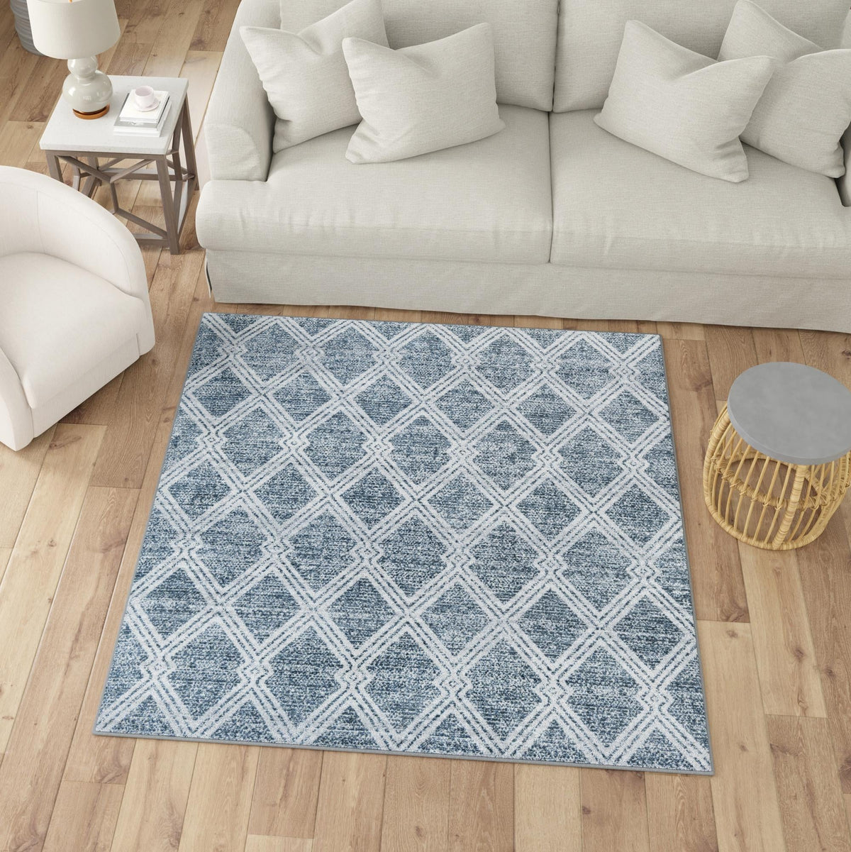 Aegean Elegance Washables Collection Area Rug -  Tinos Square Ivory  lifestyle 91