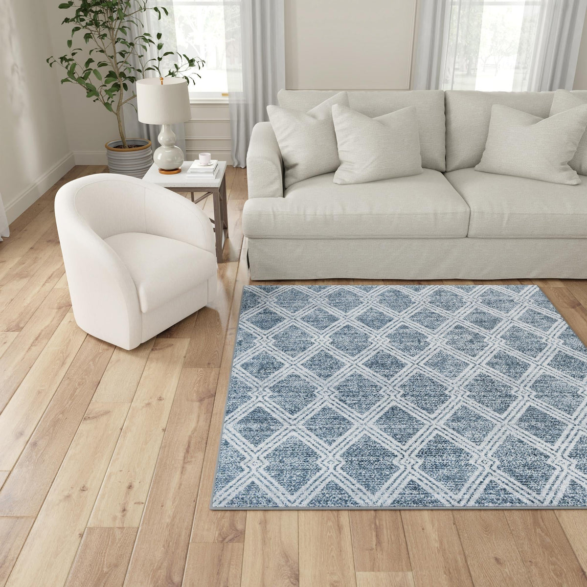 Aegean Elegance Washables Collection Area Rug -  Tinos Square Ivory  lifestyle 103