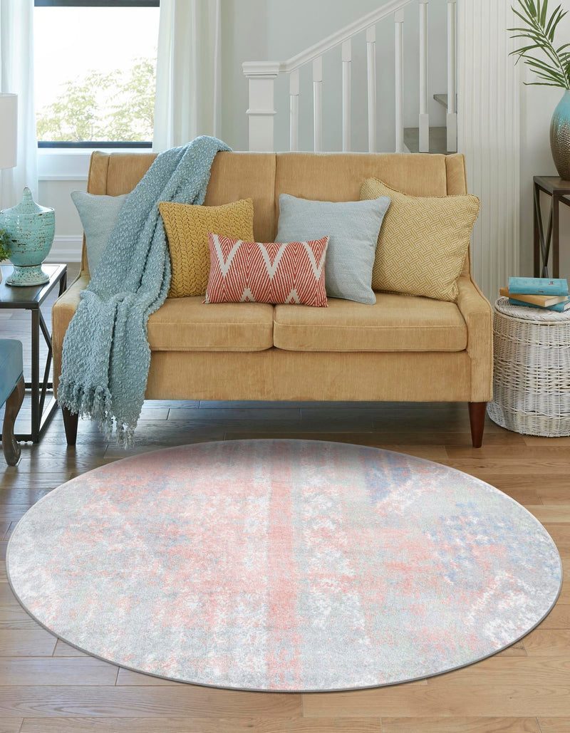 Aegean Elegance Washables Collection Area Rug -  Zakynthos Round Multi  lifestyle 39