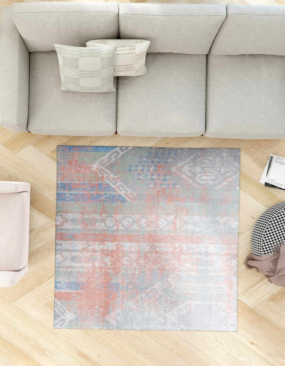 Aegean Elegance Washables Collection Area Rug -  Zakynthos Square Multi  lifestyle 86