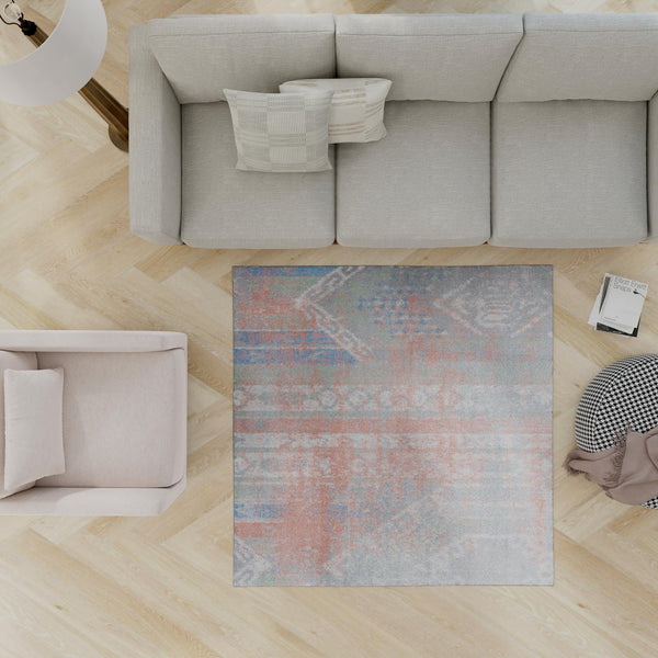 Aegean Elegance Washables Collection Area Rug -  Zakynthos Square Multi  lifestyle 96