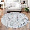 Aegean Elegance Washables Collection Area Rug -  Zakynthos Round Ivory Gray  lifestyle 62