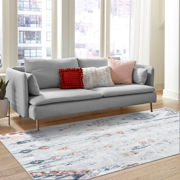 Aegean Elegance Washables Collection Area Rug -  Zakynthos Rectangle Ivory Gray  lifestyle 30