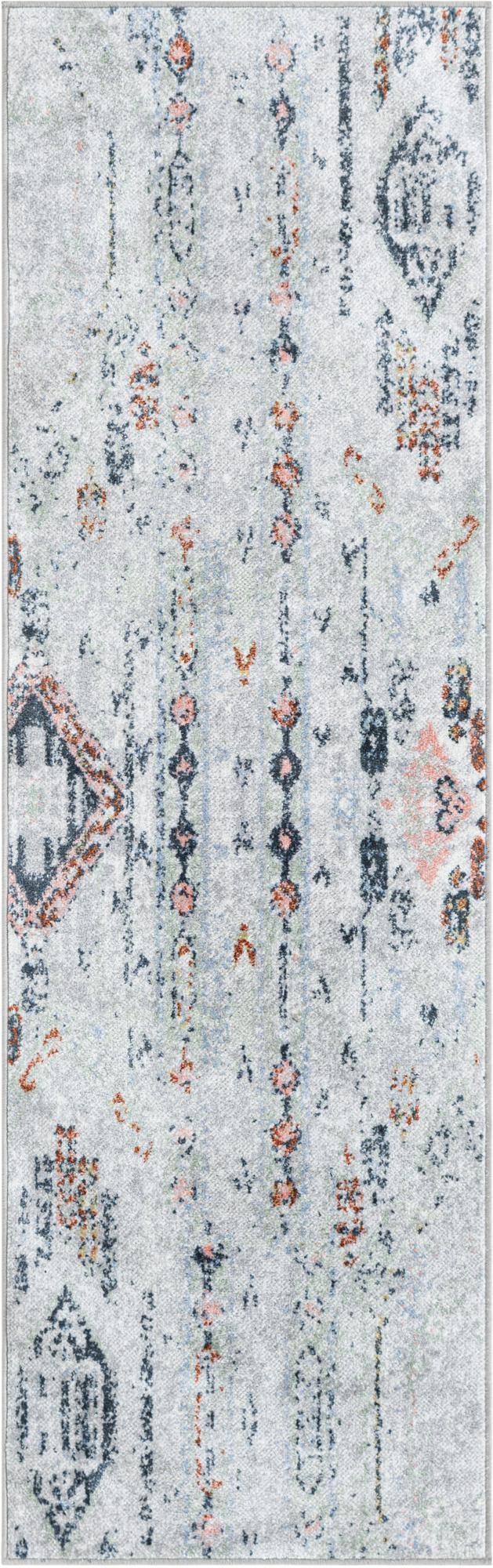 Aegean Elegance Washables Collection Area Rug -  Zakynthos Runner Ivory Gray  lifestyle 33