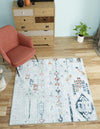 Aegean Elegance Washables Collection Area Rug -  Zakynthos Square Ivory Gray  lifestyle 43