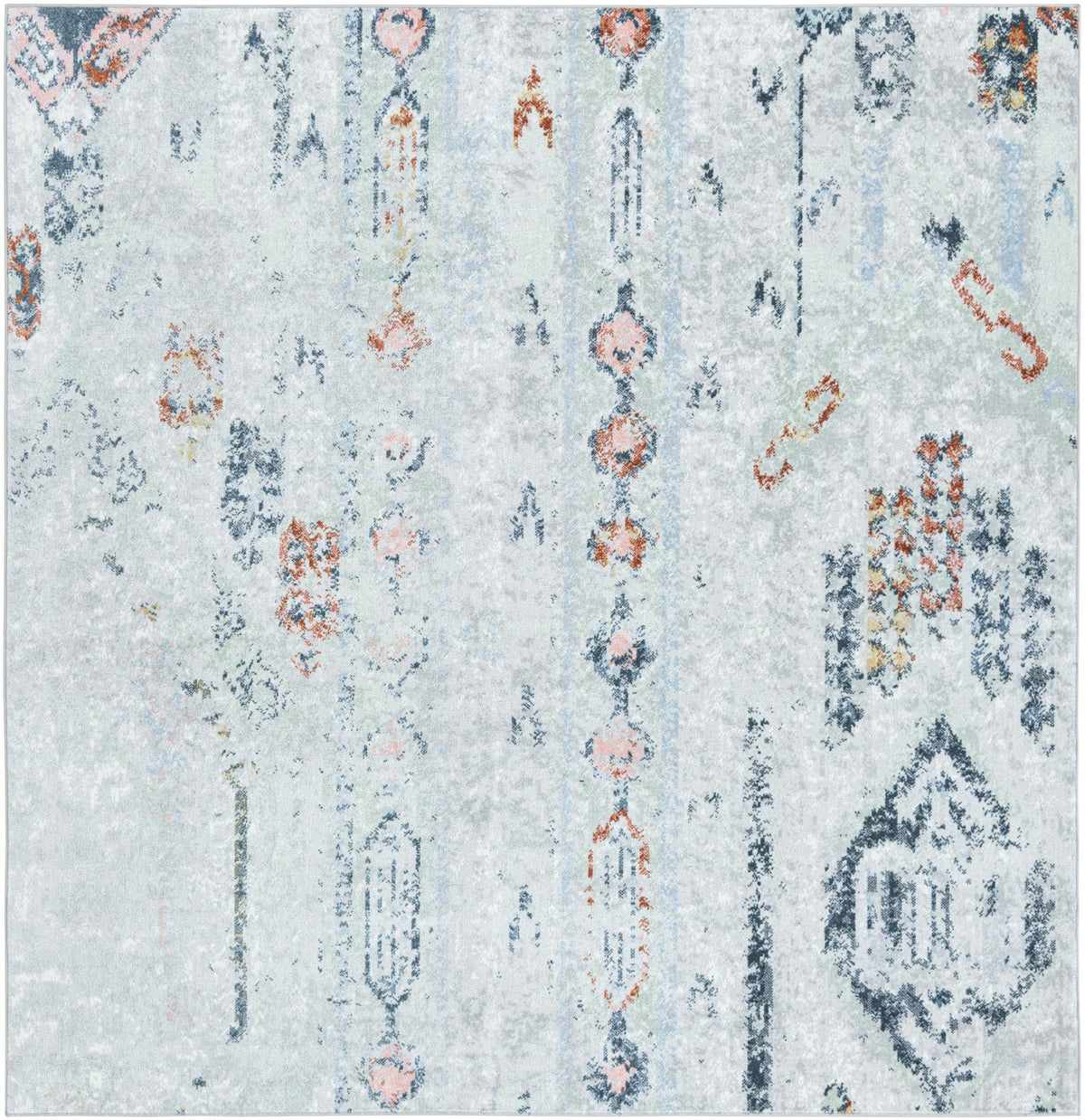 Aegean Elegance Washables Collection Area Rug -  Zakynthos Square Ivory Gray  lifestyle 95