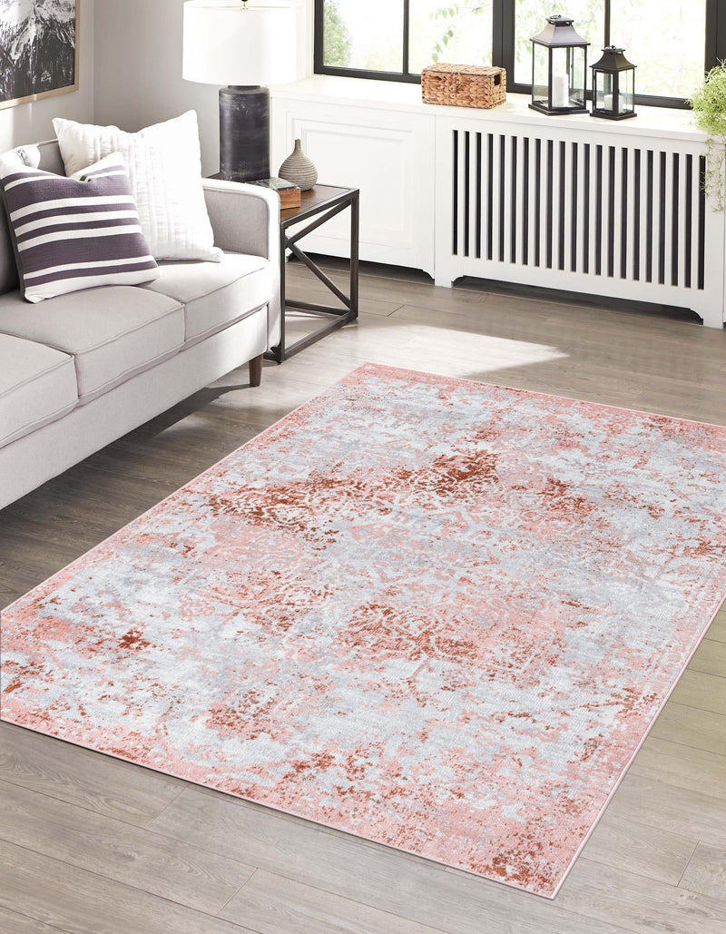 Aegean Elegance Washables Collection Area Rug -  Serifos Rectangle Rose Pink  lifestyle 6