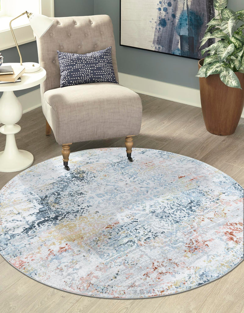 Aegean Elegance Washables Collection Area Rug -  Serifos Round Multi  lifestyle 39