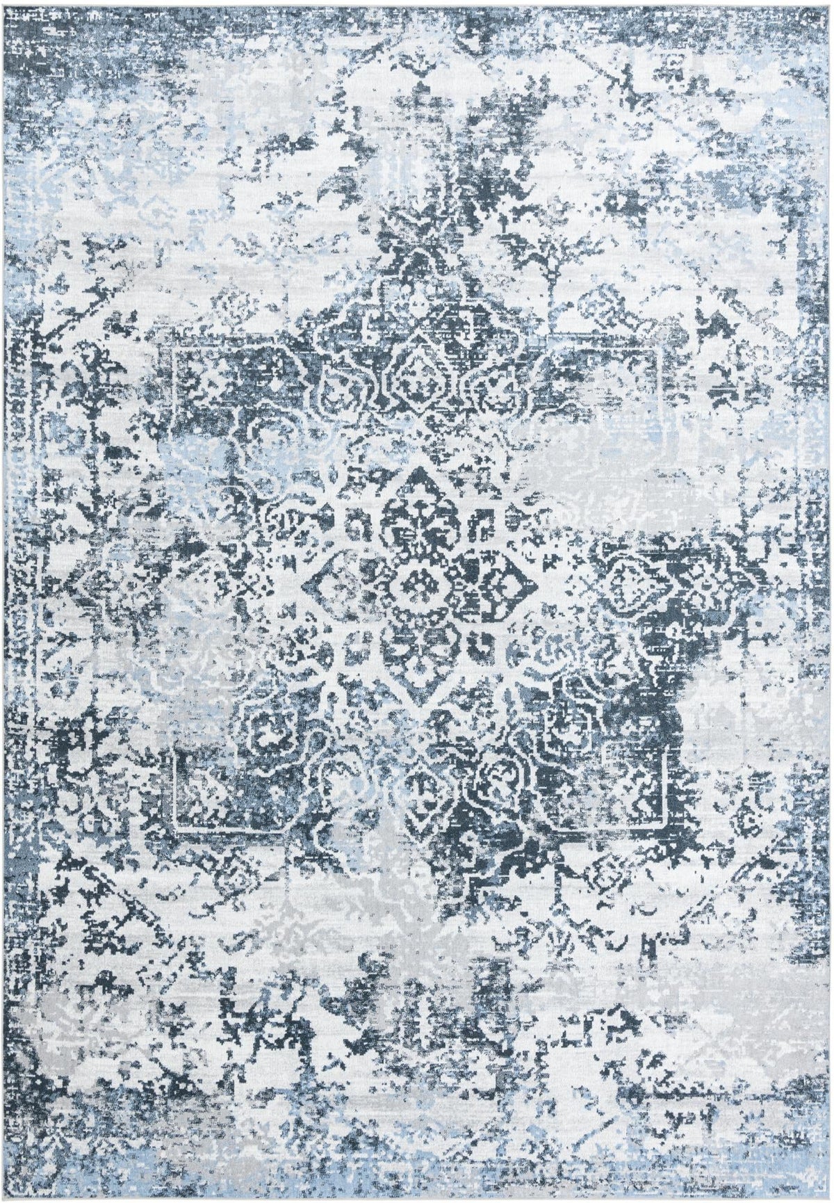 Aegean Elegance Washables Collection Area Rug -  Serifos Rectangle Navy Blue Main