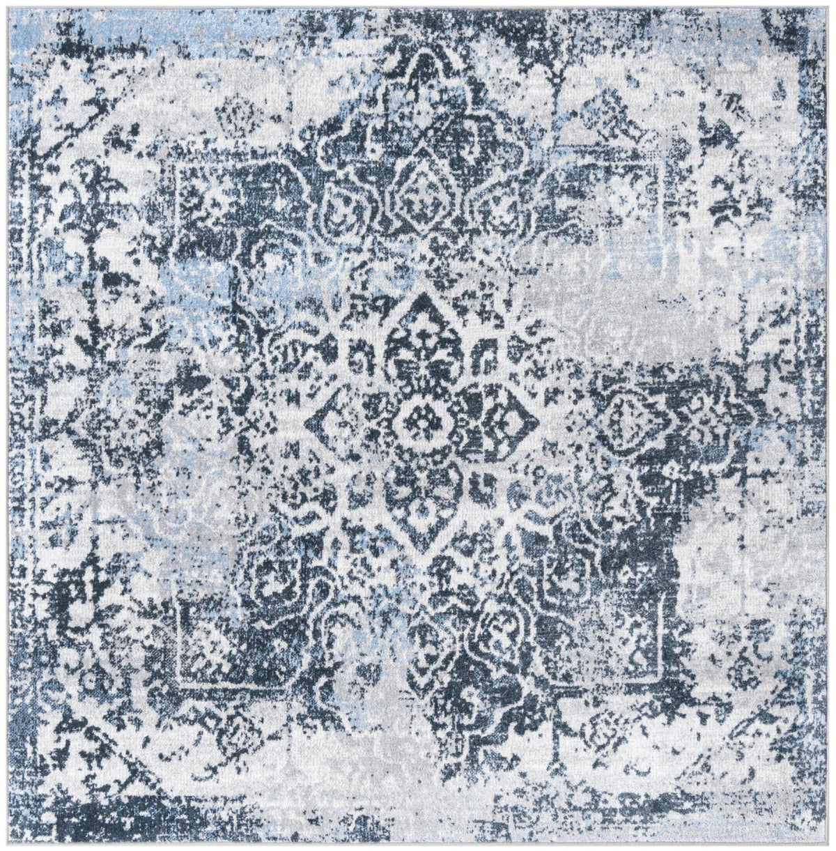 Aegean Elegance Washables Collection Area Rug -  Serifos Square Navy Blue  lifestyle 100