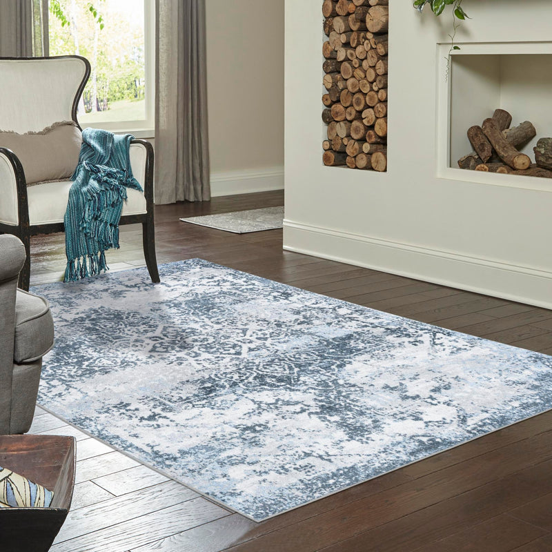 Aegean Elegance Washables Collection Area Rug -  Serifos Rectangle Navy Blue  lifestyle 29
