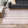 Sustainable Grid Indoor-Outdoor Oasis Collection Area Rug - Savannah Square Pink  lifestyle 155