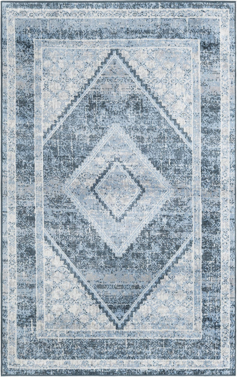 Aegean Elegance Washables Collection Area Rug -  Delos Rectangle Navy Blue  lifestyle 4