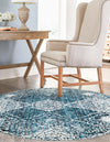 Aegean Elegance Washables Collection Area Rug -  Naxos Round Navy Blue  lifestyle 31