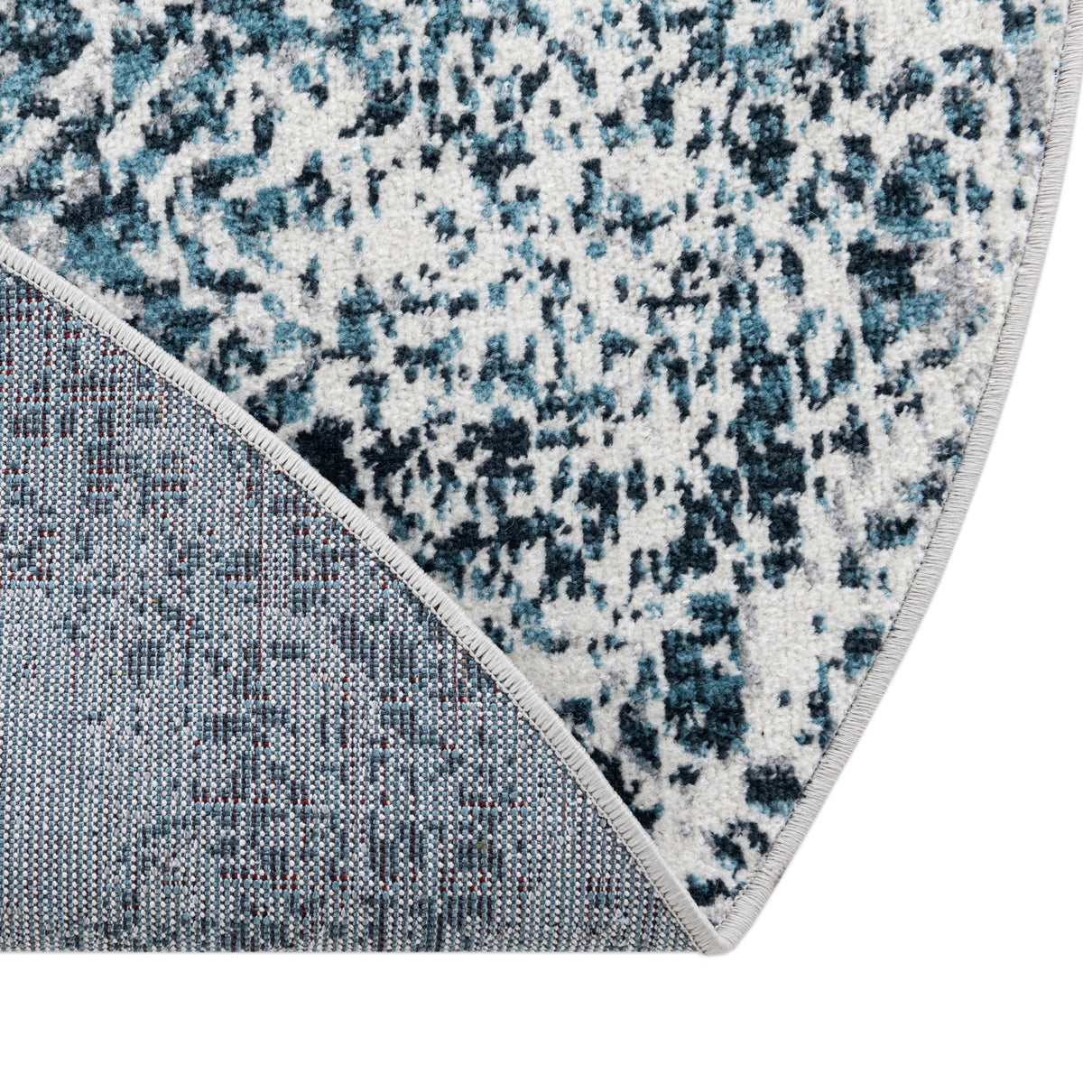Aegean Elegance Washables Collection Area Rug -  Naxos Round Navy Blue  lifestyle 63