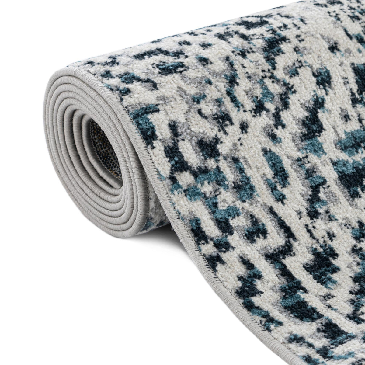 Aegean Elegance Washables Collection Area Rug -  Naxos Round Navy Blue  lifestyle 81