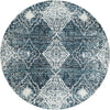 Aegean Elegance Washables Collection Area Rug -  Naxos Round Navy Blue  lifestyle 79